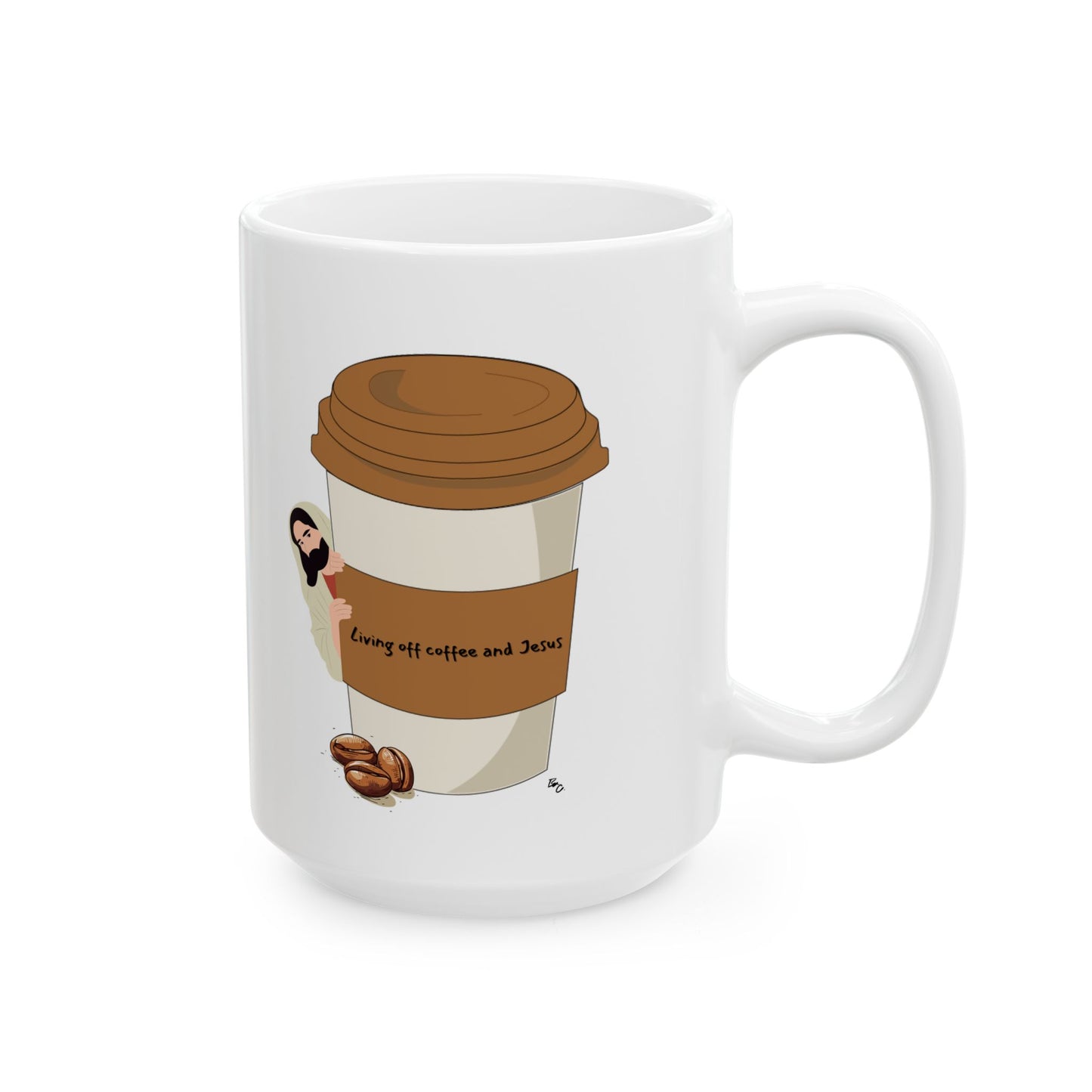 Living off Coffee and Jesus mug