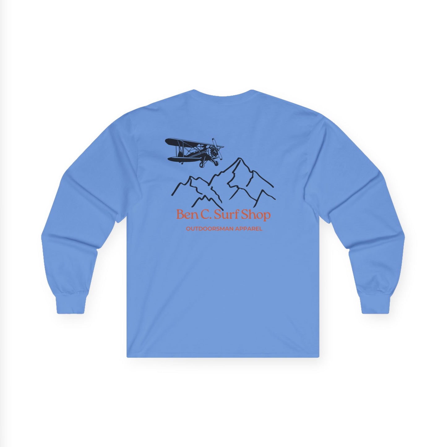 Mountains and Biplanes Aviation Addition Long Sleeved T