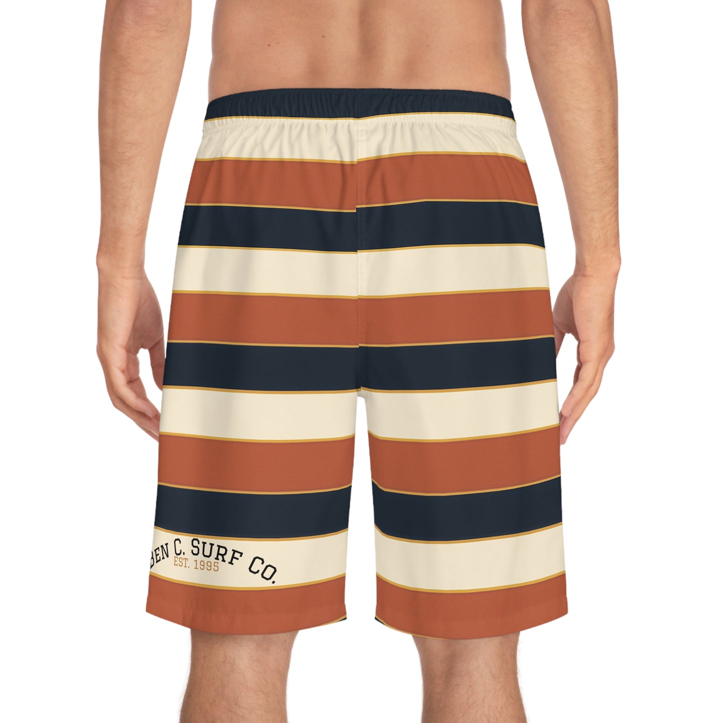 Retro Striped Board Shorts