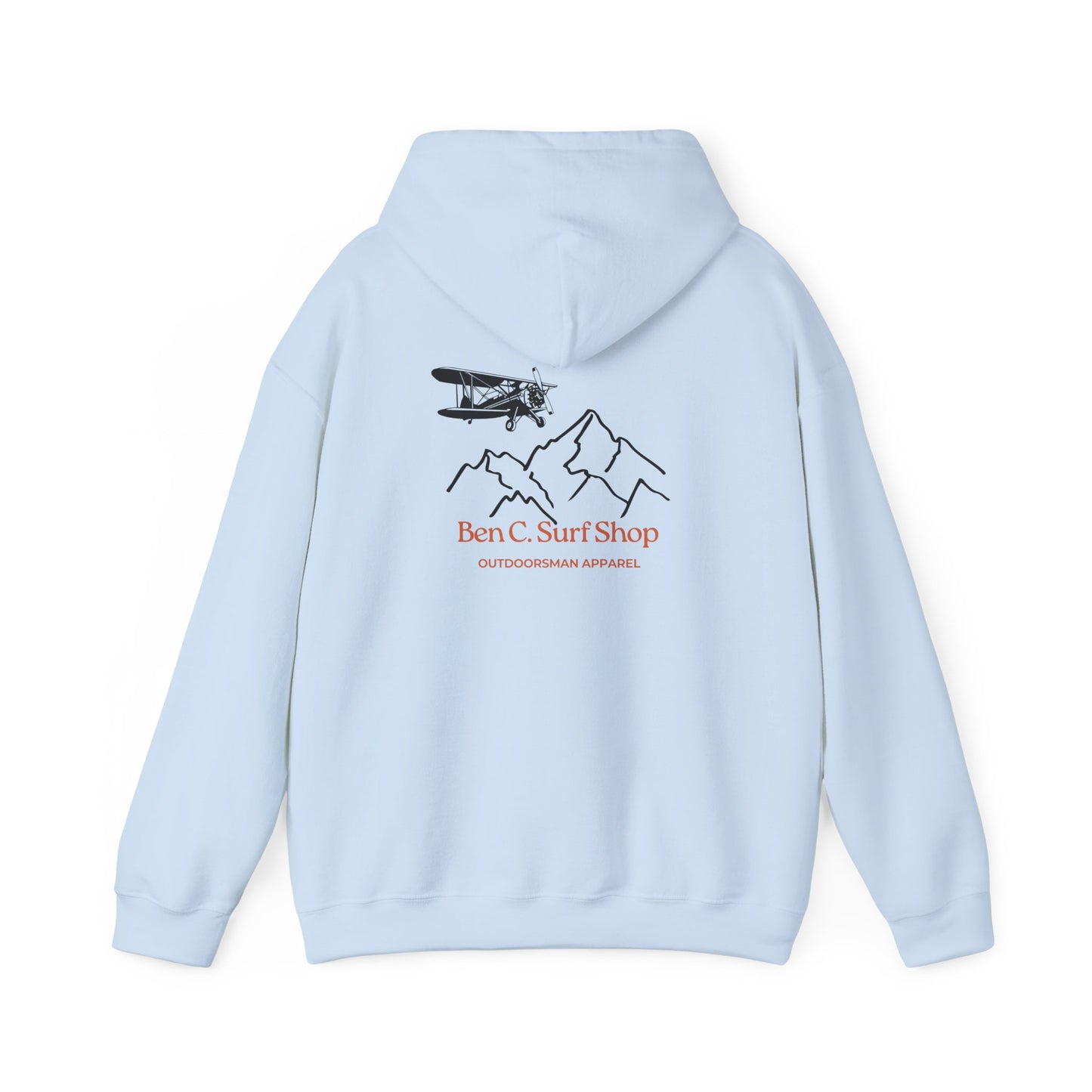 Adventure Biplane Hoodie — Ben C. SurfShop Mountain Logo Pullover