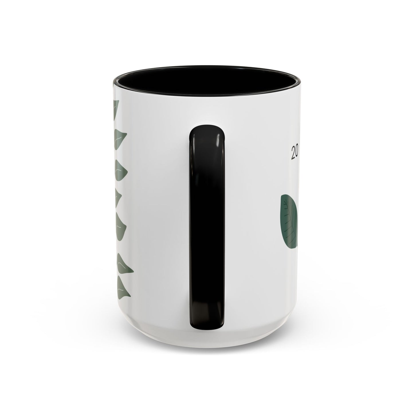 Coffee Mug Green Vine Accent