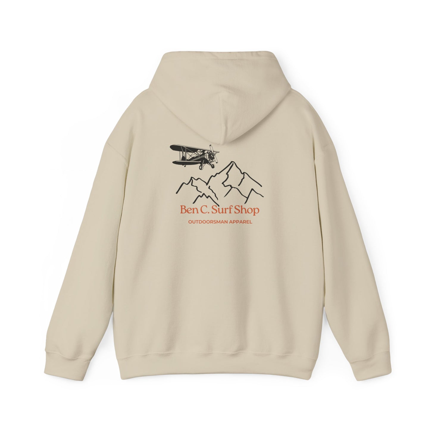 Adventure Biplane Hoodie — Ben C. SurfShop Mountain Logo Pullover