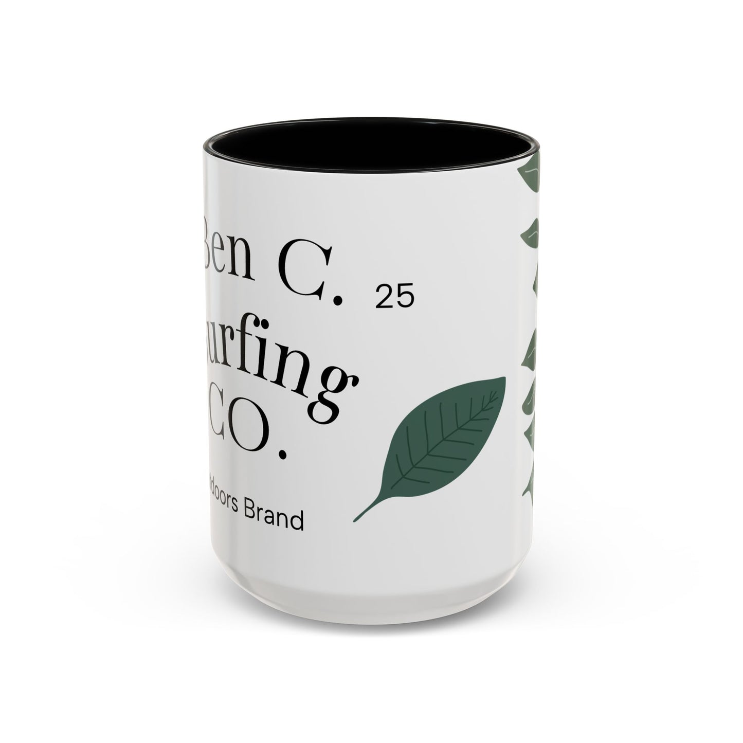 Coffee Mug Green Vine Accent