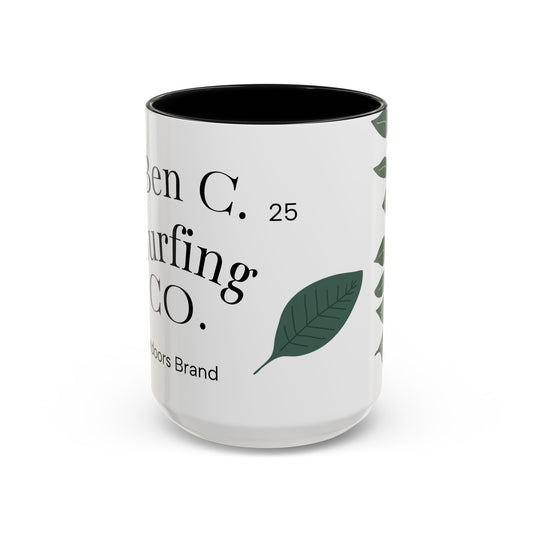 Coffee Mug Green Vine Accent