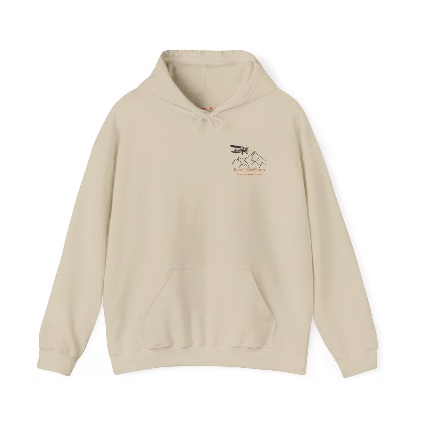 Adventure Biplane Hoodie — Ben C. SurfShop Mountain Logo Pullover