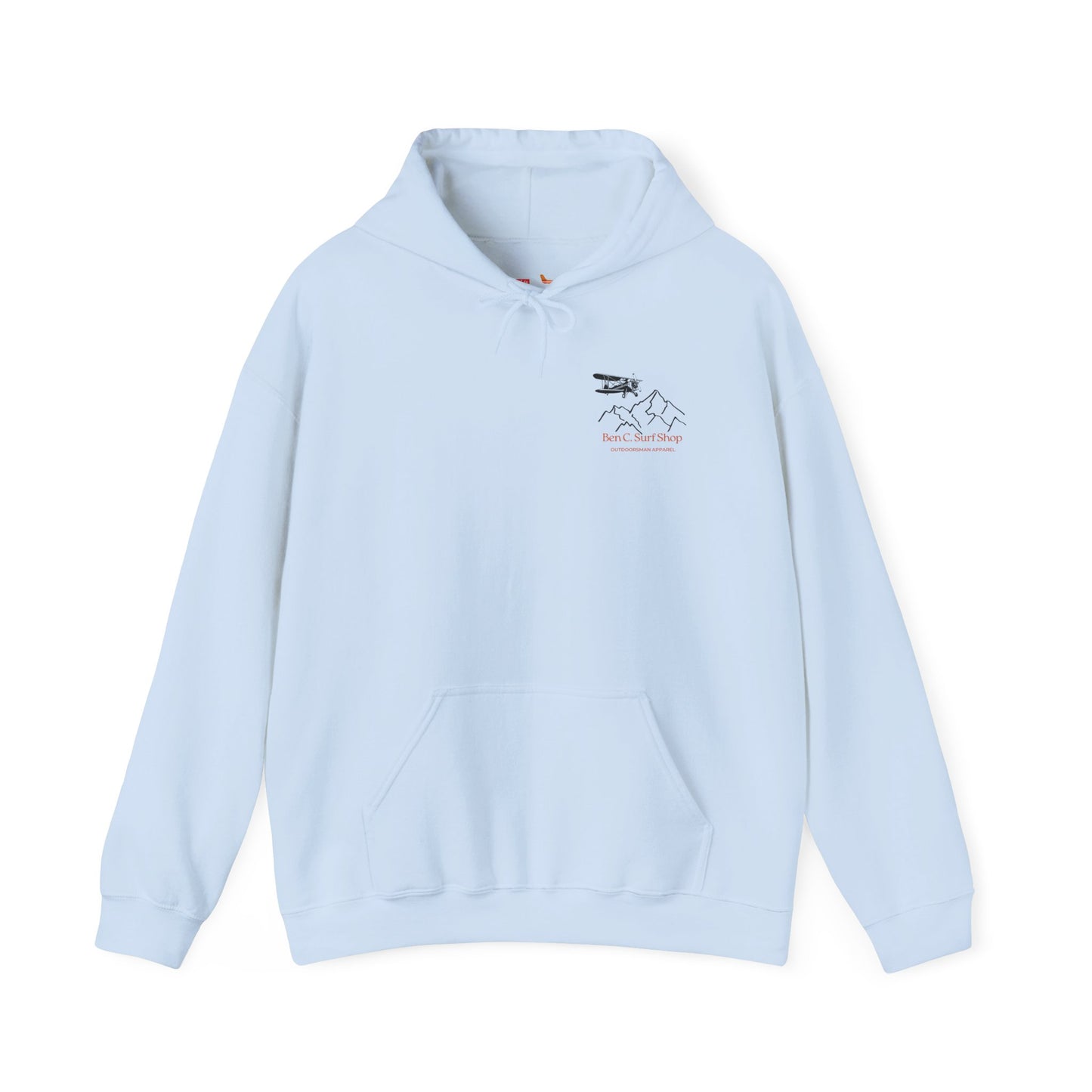 Adventure Biplane Hoodie — Ben C. SurfShop Mountain Logo Pullover