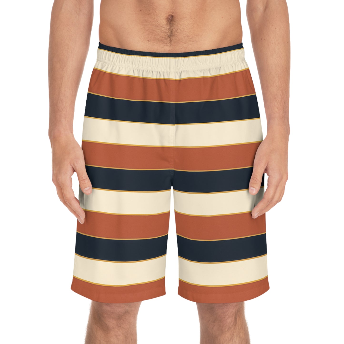 Retro Striped Board Shorts