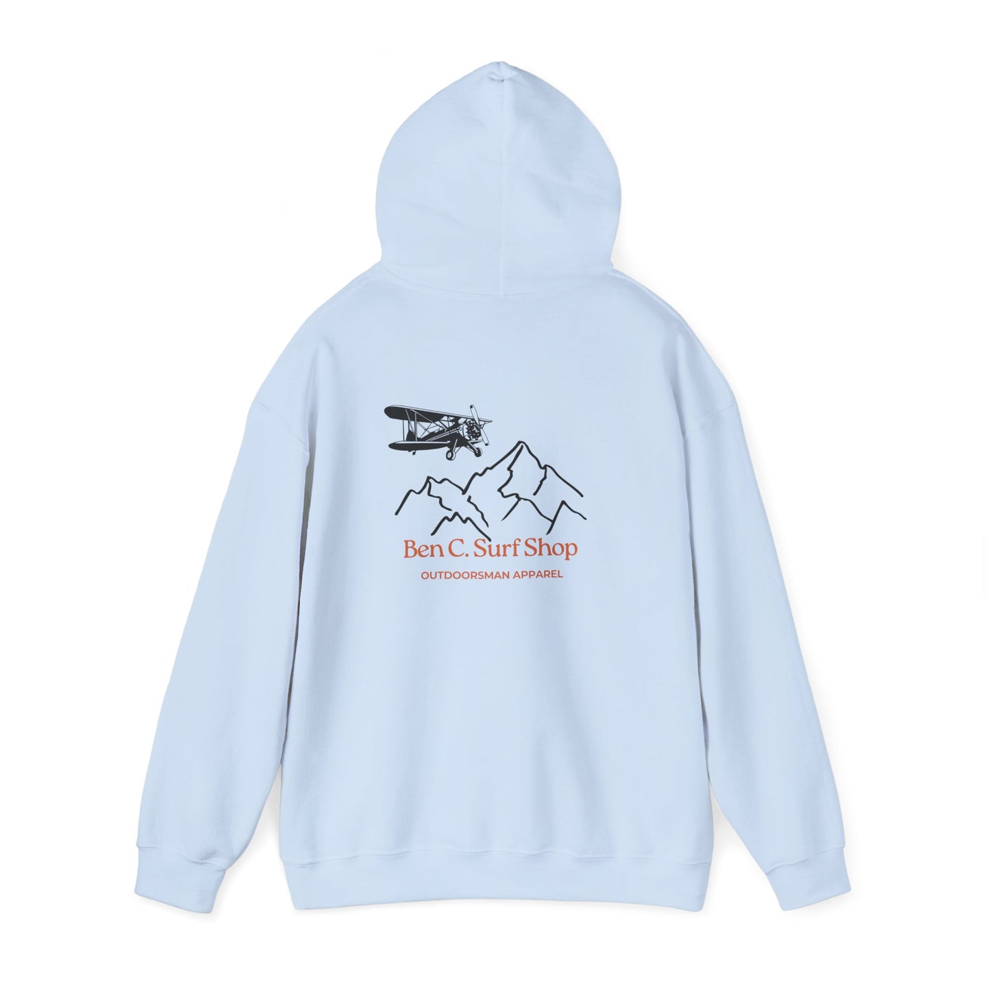 Adventure Biplane Hoodie — Ben C. SurfShop Mountain Logo Pullover