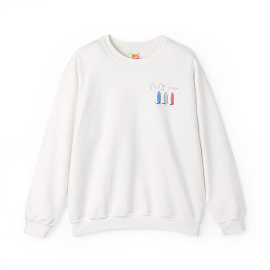 Crewneck Sweatshirt — Surfboard 'No Off Season' Coastal Pullover