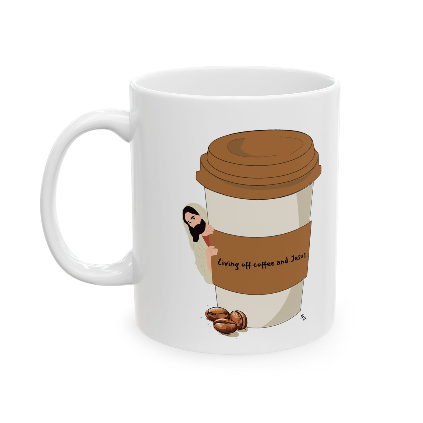 Living off Coffee and Jesus mug